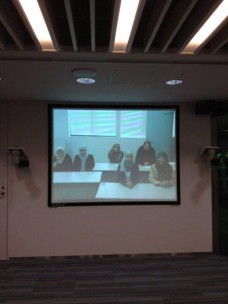 Egyptian students studying at Kyushu University kindly took part in the interview via TV conference.
